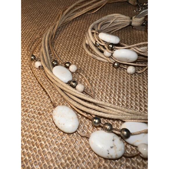 Wendell August Forge Metal & Stone Handmade Vintage Necklace & Bracelet Set - Picture 3 of 11